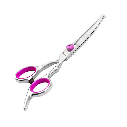 กรรไกรตัดขนสัตว์เลี้ยง แบบโค้งขึ้น PETUS สีชมพู_0