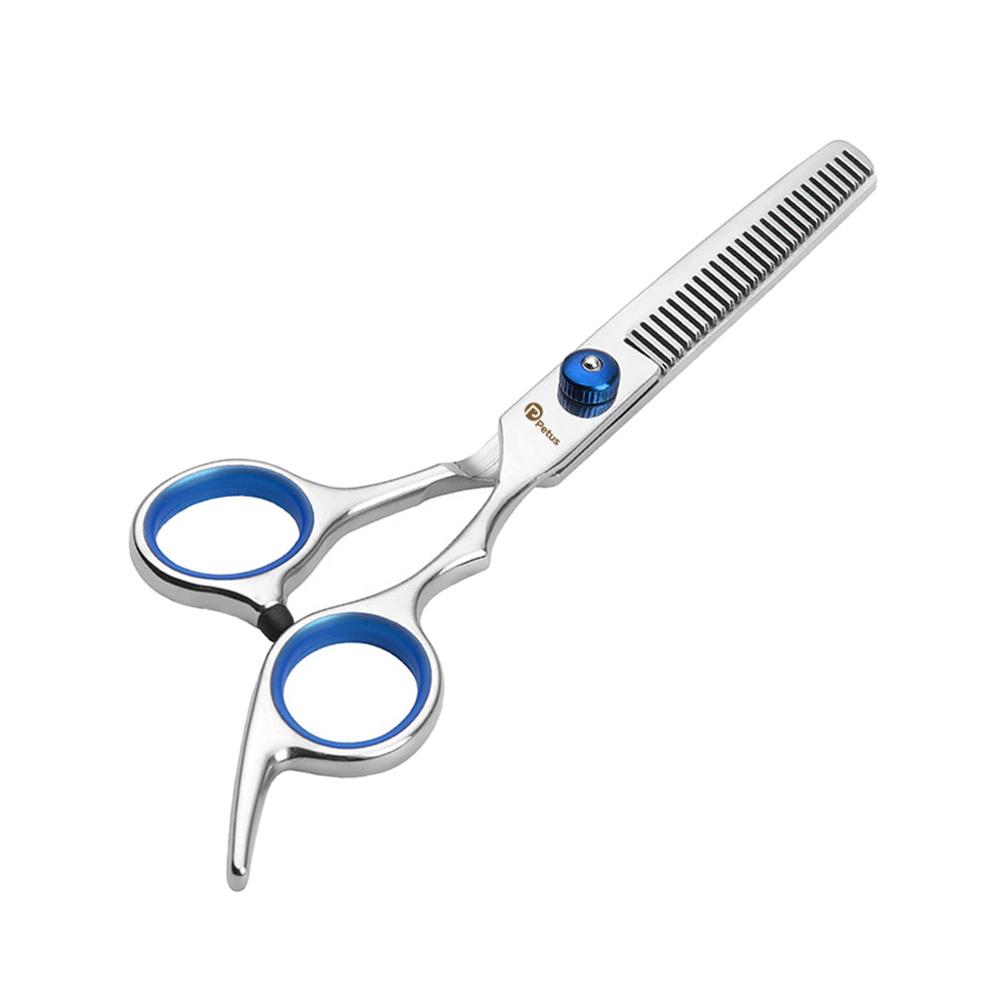 กรรไกรตัดขนสัตว์เลี้ยง แบบฟันปลา PETUS สีน้ำเงิน