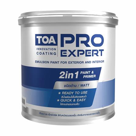 สีน้ำทาภายนอก ชนิดด้าน TOA PRO EXPERT BASE A สีขาว 1 แกลลอน_0