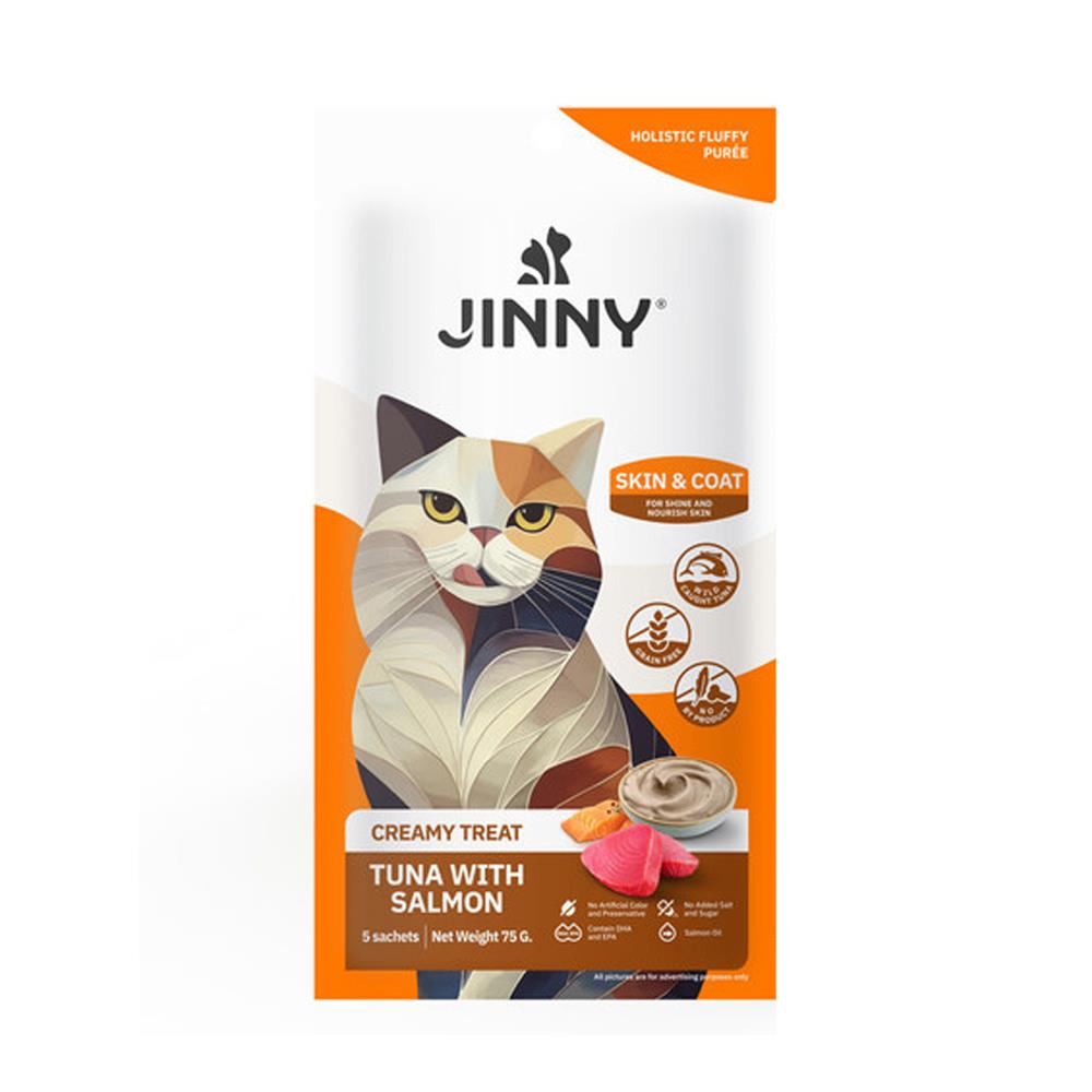 ขนมแมวเลีย JINNY CREAMY TREAT TUNA SALMON 75 ก.
