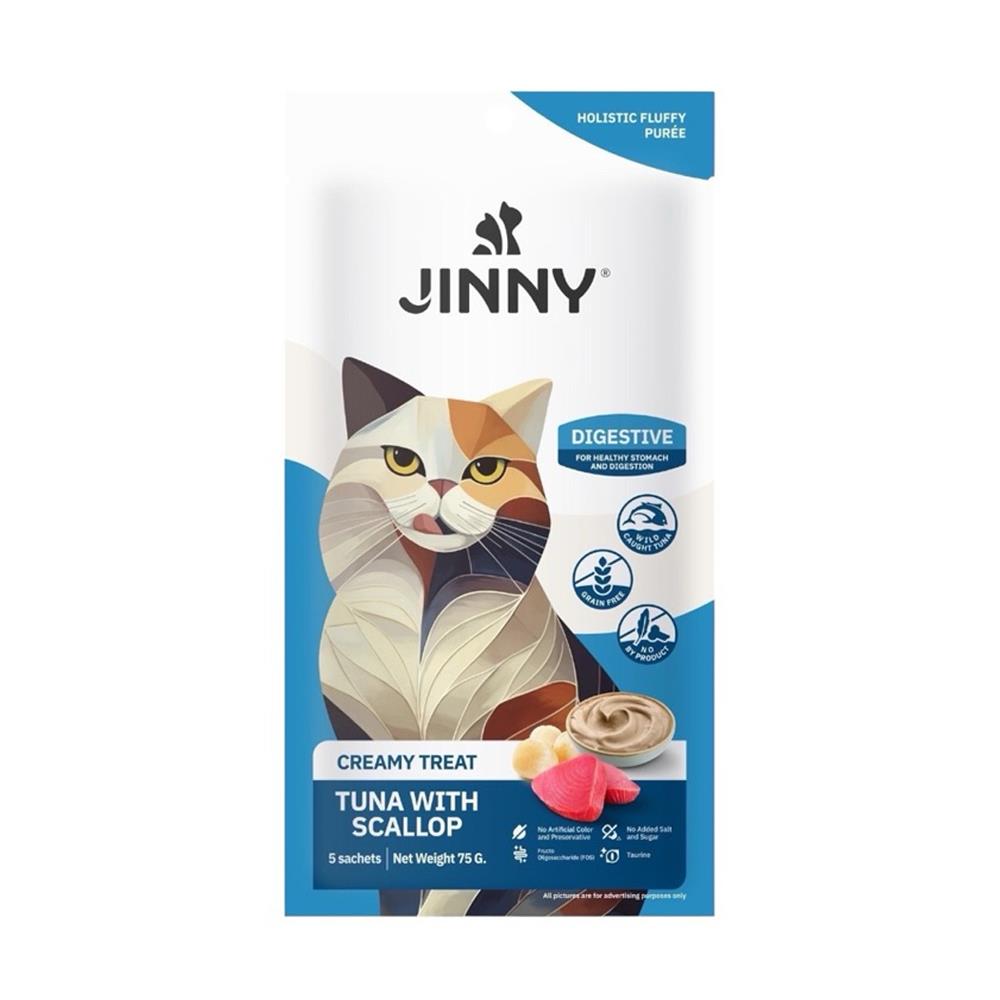 ขนมแมวเลีย JINNY CREAMY TREAT TUNA SCALLOP 75 ก.