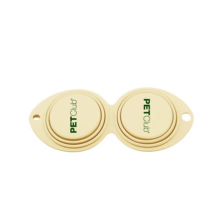 ชามอาหารสัตว์เลี้ยงพกพา PETCLUB TWIN TRAVEL BOWL สีครีม_0