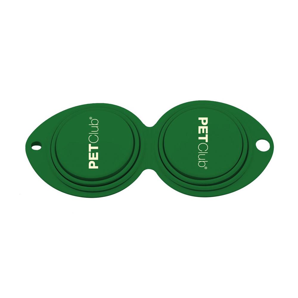 ชามอาหารสัตว์เลี้ยงพกพา PETCLUB TWIN TRAVEL BOWL สีเขียว