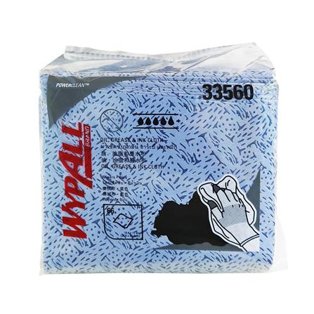 ผ้าเช็ดคราบน้ำมันจารบี KIMBERLY CLARK WYPALL 33560 สีฟ้า (แพ็ก 66 แผ่น)_0