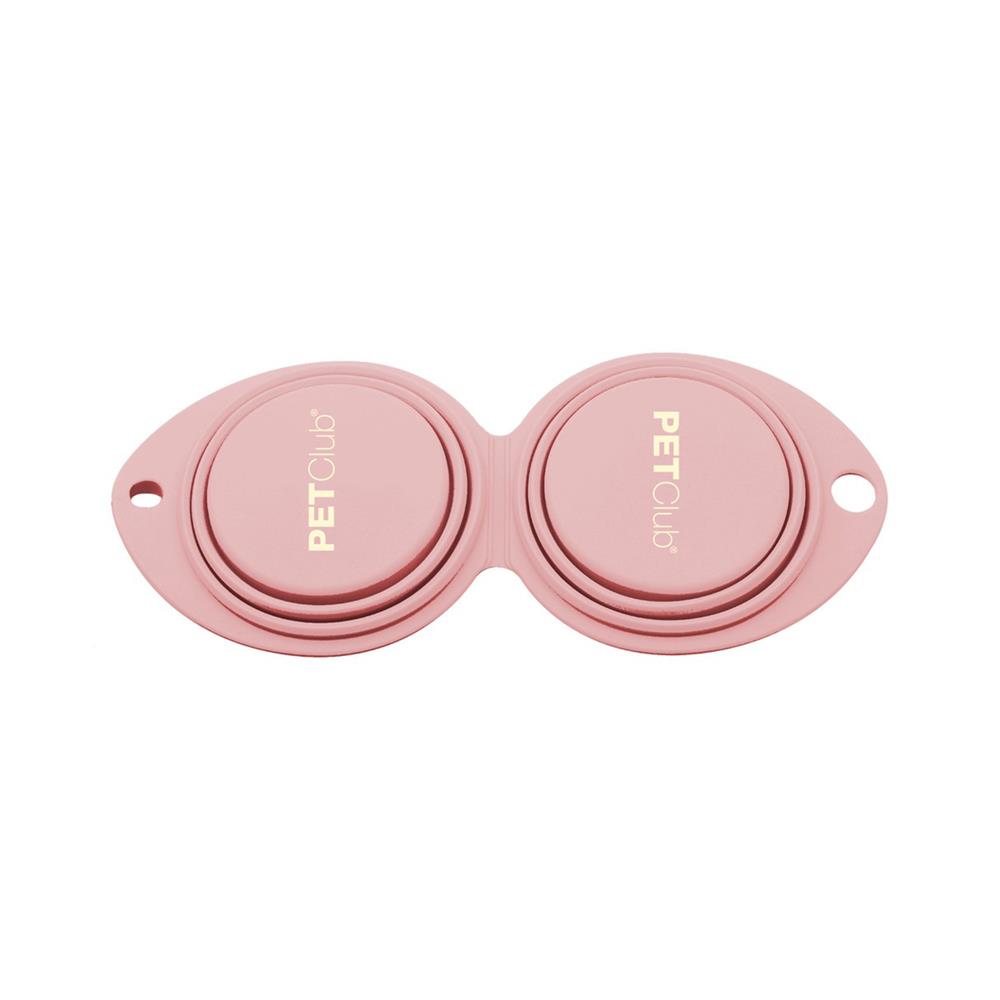 ชามอาหารสัตว์เลี้ยงพกพา PETCLUB TWIN TRAVEL BOWL สี BABY PINK