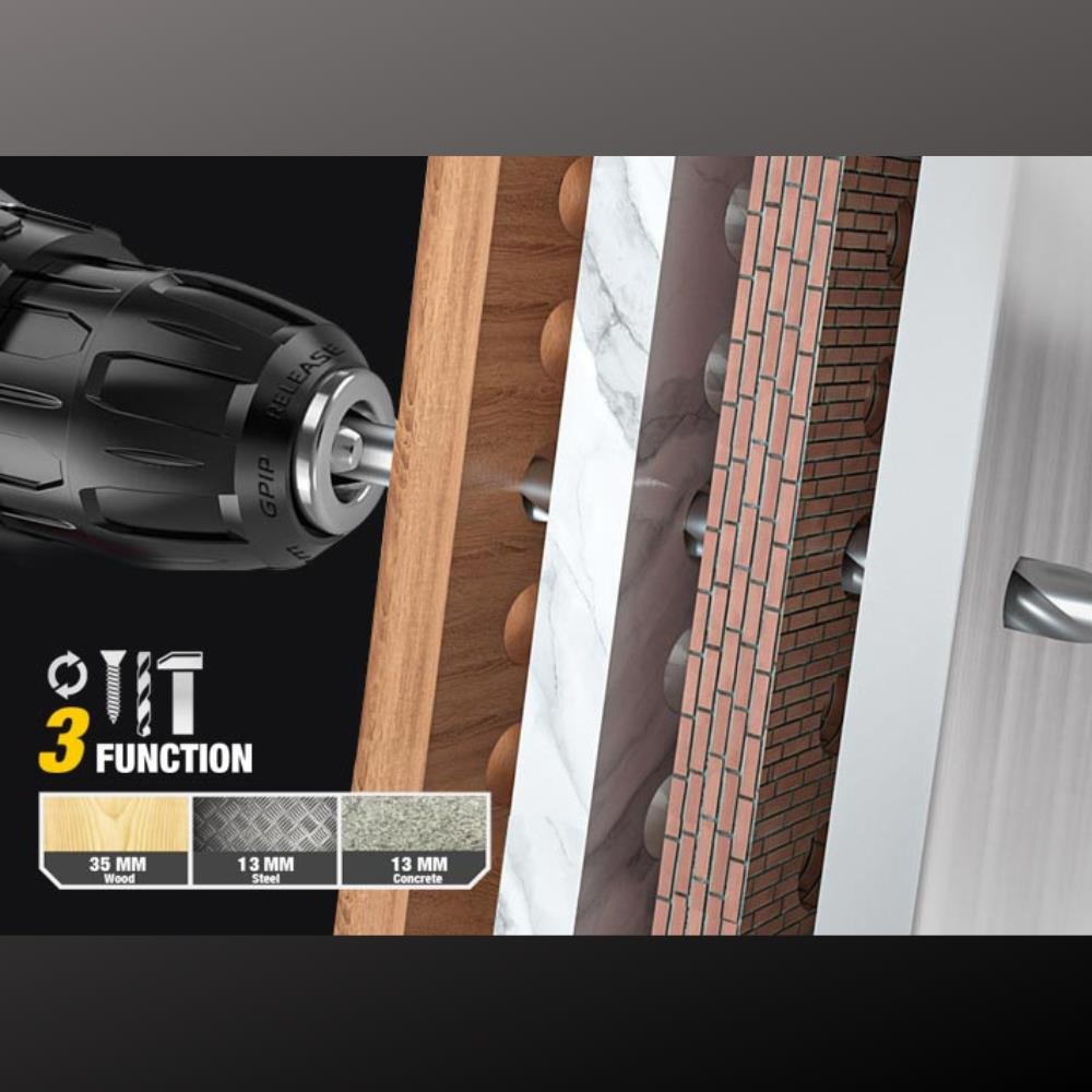 สว่านกระแทกไร้สาย (พร้อมแบตเตอรี่) CAT DX155 18 โวลต์