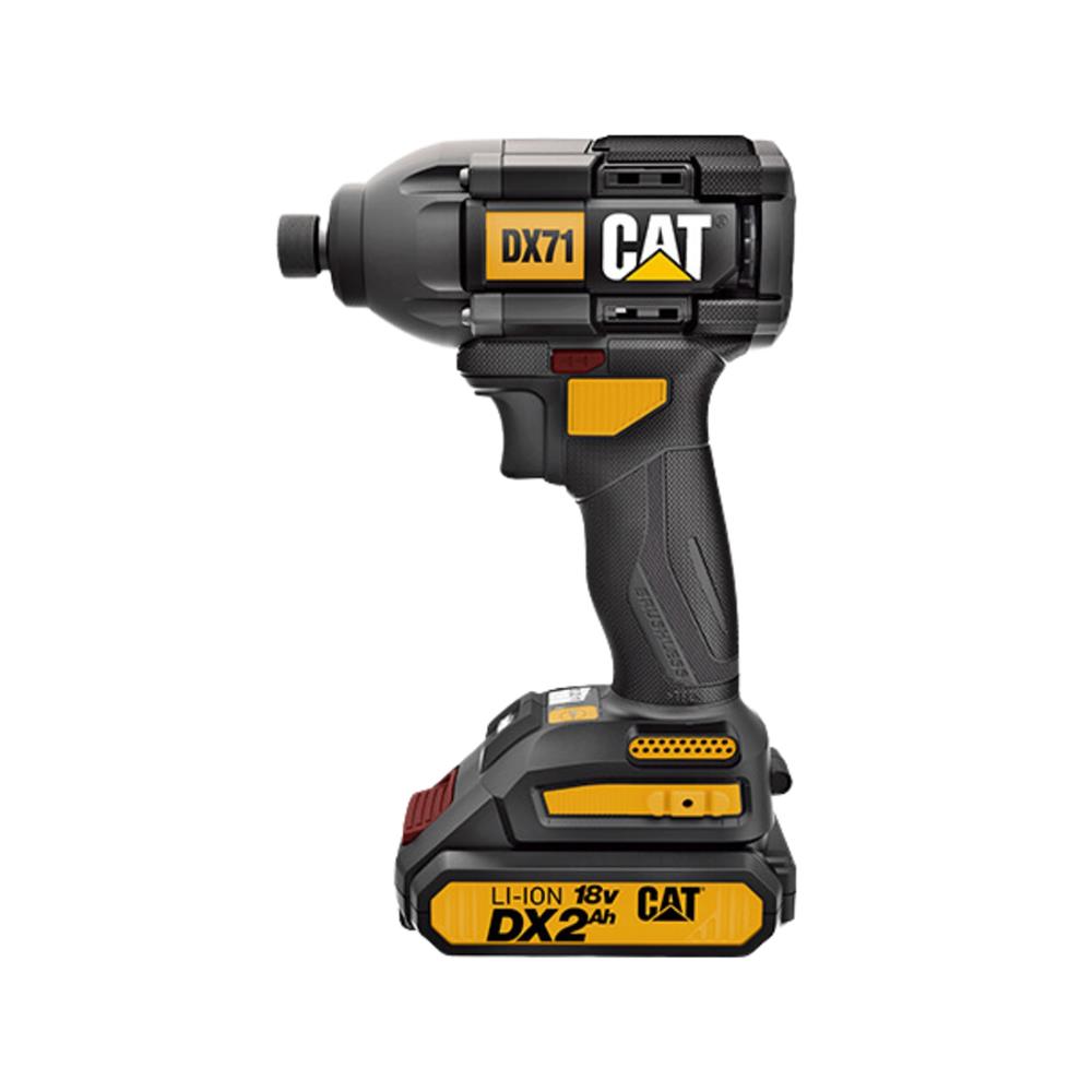 สว่านไร้สาย (พร้อมแบตเตอรี่) CAT DX71 18 โวลต์