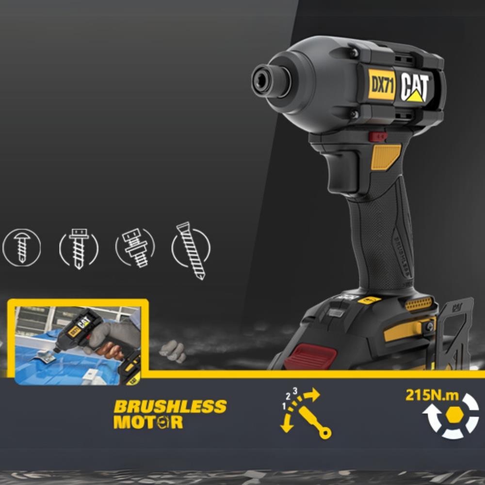 สว่านไร้สาย (พร้อมแบตเตอรี่) CAT DX71 18 โวลต์