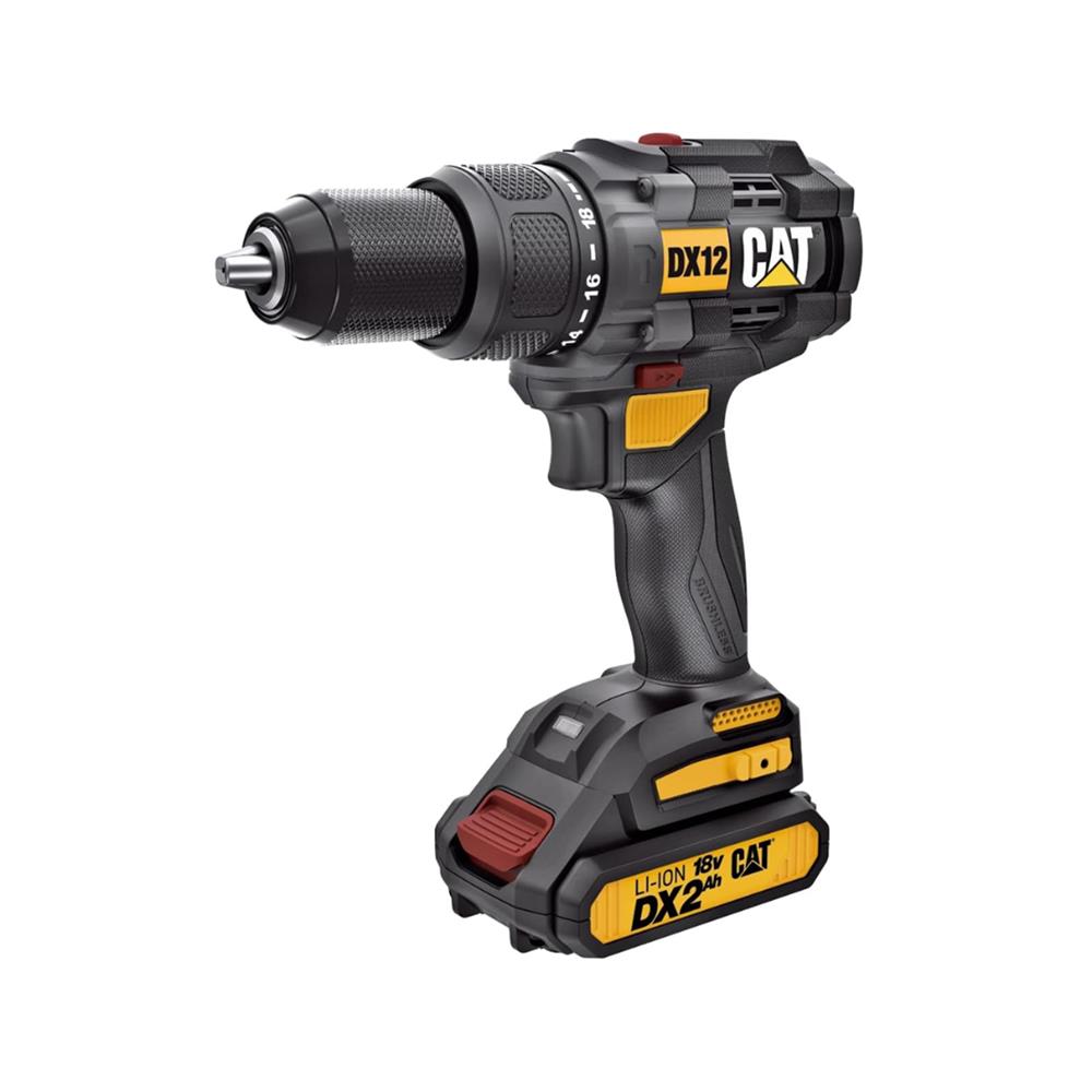 สว่านกระแทกไร้สาย (พร้อมแบตเตอรี่) CAT DX12 18 โวลต์