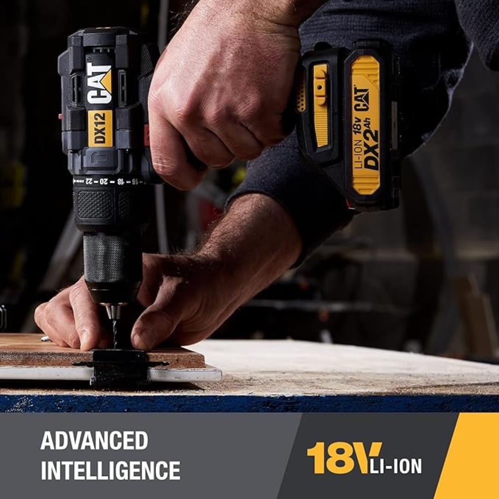 สว่านกระแทกไร้สาย (พร้อมแบตเตอรี่) CAT DX12 18 โวลต์