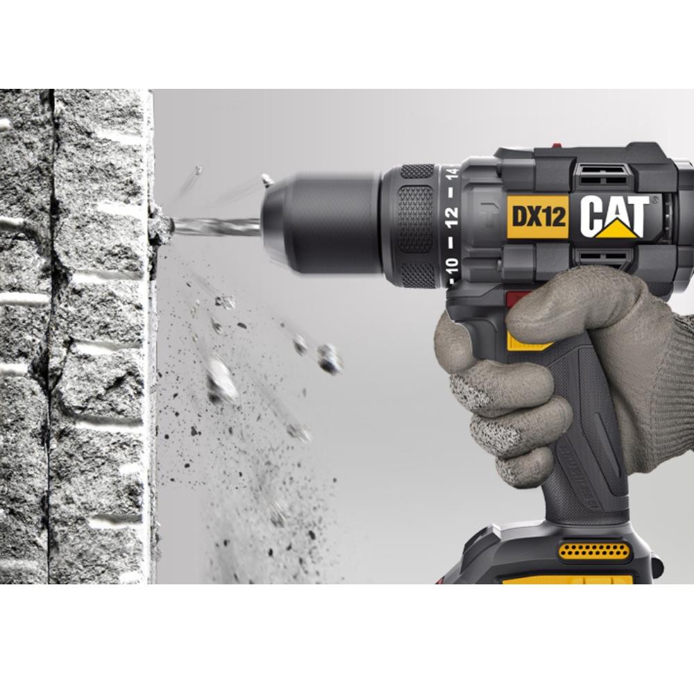 สว่านกระแทกไร้สาย (พร้อมแบตเตอรี่) CAT DX12 18 โวลต์