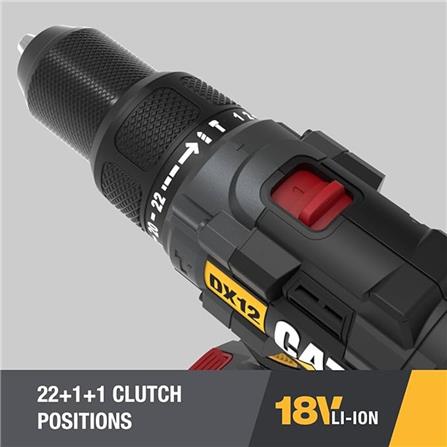 สว่านกระแทกไร้สาย (พร้อมแบตเตอรี่) CAT DX12 18 โวลต์_6