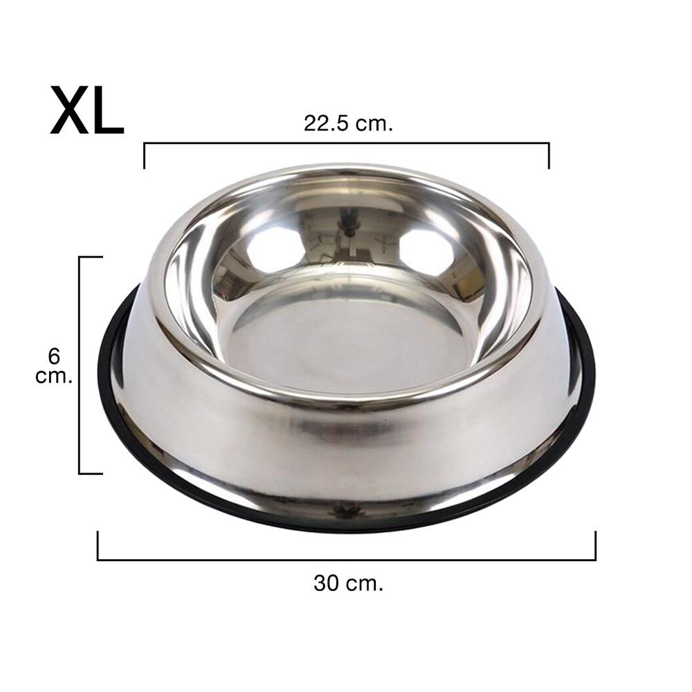 ชามอาหารสัตว์เลี้ยง กันลื่น PETUS 30 ซม. สีแสตนเลส