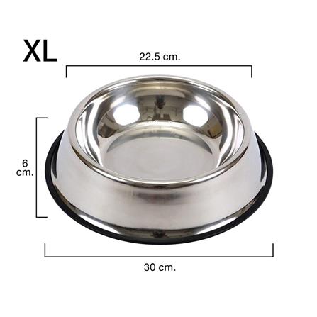 ชามอาหารสัตว์เลี้ยง กันลื่น PETUS 30 ซม. สีแสตนเลส_5