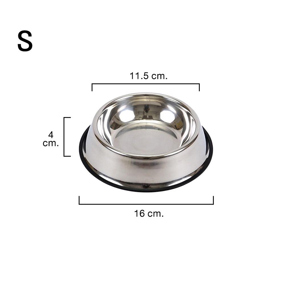 ชามอาหารสัตว์เลี้ยง กันลื่น PETUS 16 ซม. สีแสตนเลส
