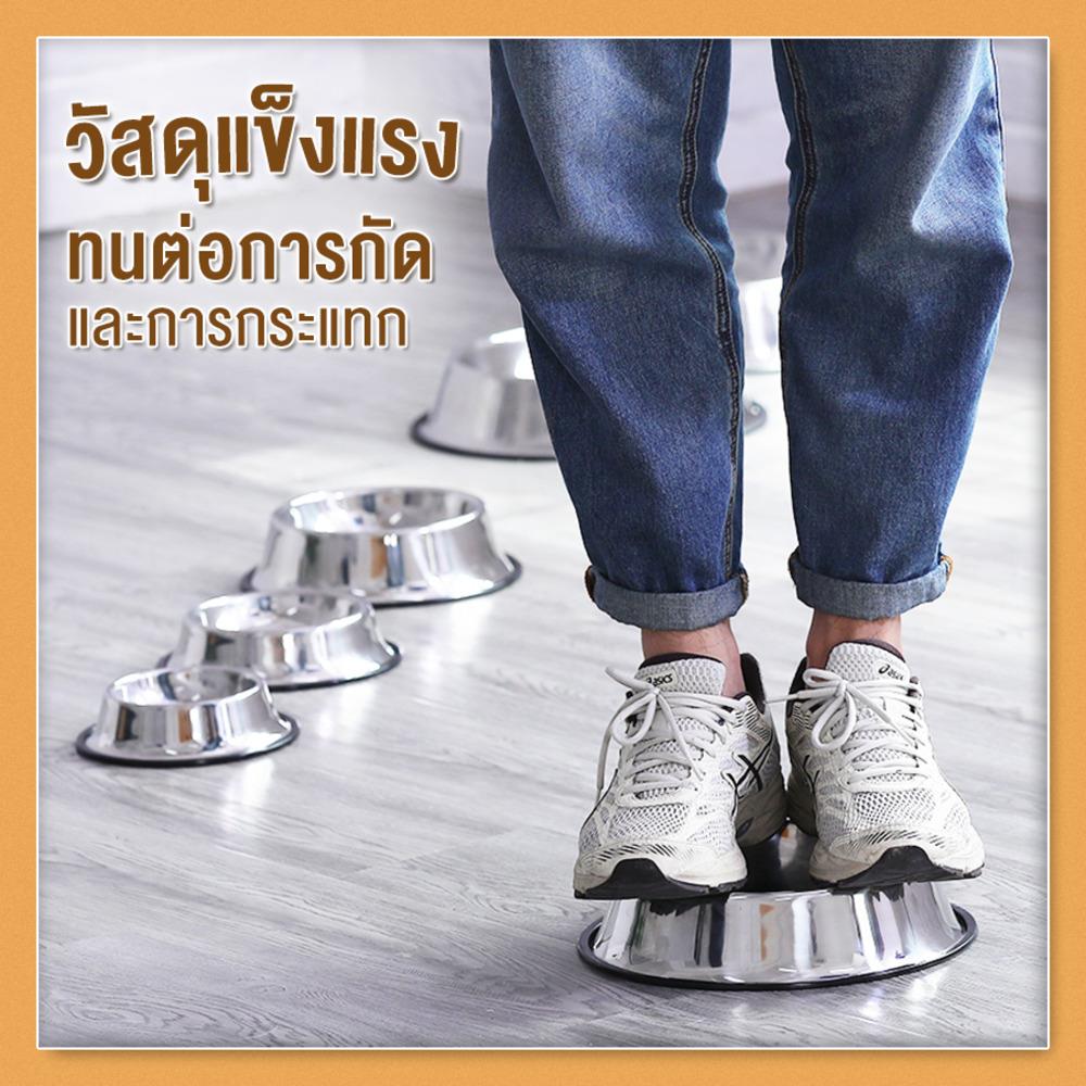 ชามอาหารสัตว์เลี้ยง กันลื่น PETUS 16 ซม. สีแสตนเลส