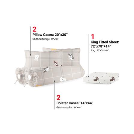 ชุดผ้าปูที่นอน 6 ฟุต (ชุด 5 ชิ้น) FROLINA MICROTEX DF067_2