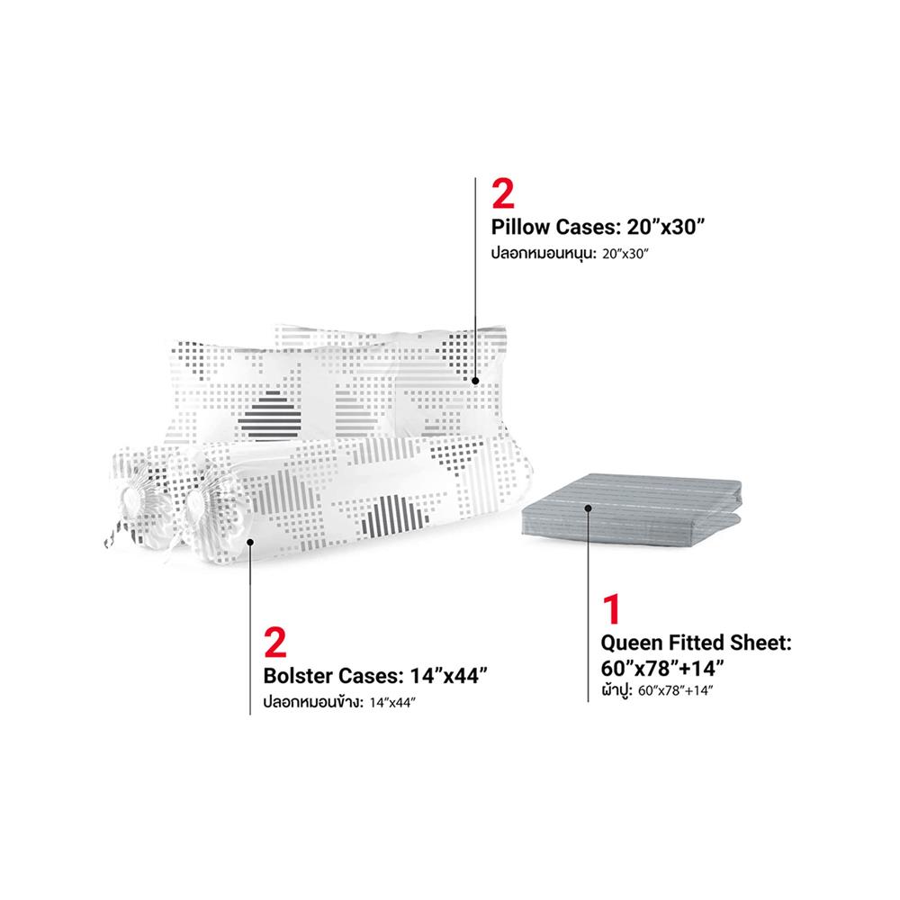 ชุดผ้าปูที่นอน 5 ฟุต (ชุด 5 ชิ้น) FROLINA MICROTEX DF071