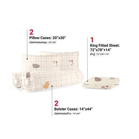 ชุดผ้าปูที่นอน 6 ฟุต (ชุด 5 ชิ้น) FROLINA MICROTEX DF066_2
