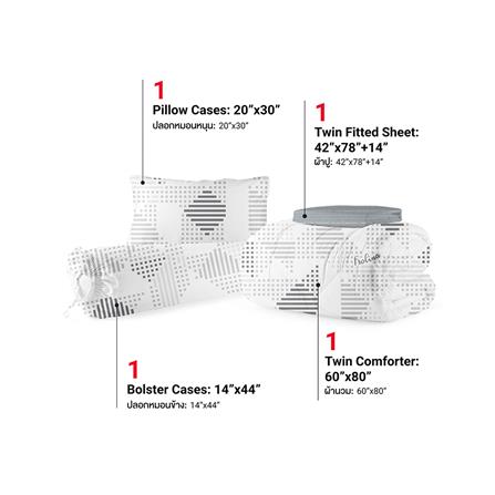 ชุดผ้าปูที่นอน 3.5 ฟุต (ชุด 4 ชิ้น) FROLINA MICROTEX DF071_2