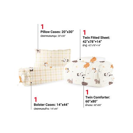 ชุดผ้าปูที่นอน 3.5 ฟุต (ชุด 4 ชิ้น) FROLINA MICROTEX DF066_2