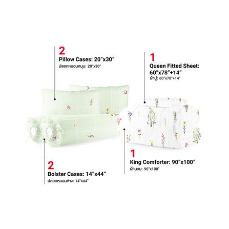 ชุดผ้าปูที่นอน 5 ฟุต (ชุด 6 ชิ้น) FROLINA MICROTEX DF068_2