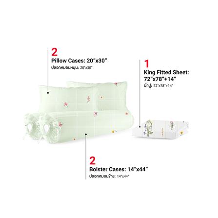ชุดผ้าปูที่นอน 6 ฟุต (ชุด 5 ชิ้น) FROLINA MICROTEX DF068_2