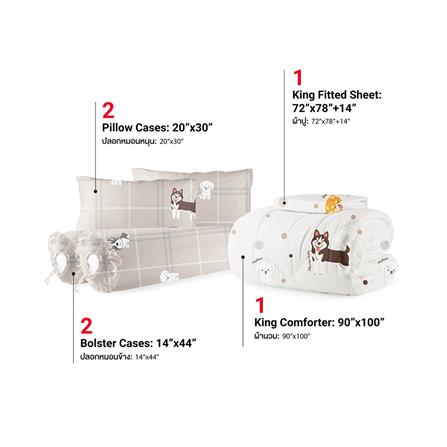 ชุดผ้าปูที่นอน 6 ฟุต (ชุด 6 ชิ้น) FROLINA MICROTEX DF067_2