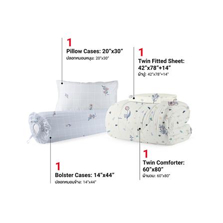 ชุดผ้าปูที่นอน 3.5 ฟุต (ชุด 4 ชิ้น) FROLINA MICROTEX DF069_2