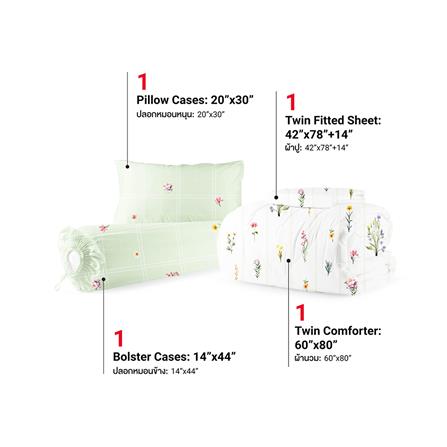 ชุดผ้าปูที่นอน 3.5 ฟุต (ชุด 4 ชิ้น) FROLINA MICROTEX DF068_2