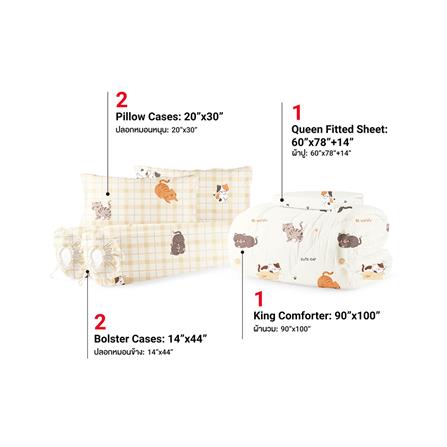 ชุดผ้าปูที่นอน 5 ฟุต (ชุด 6 ชิ้น) FROLINA MICROTEX DF066_2