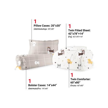 ชุดผ้าปูที่นอน 3.5 ฟุต (ชุด 4 ชิ้น) FROLINA MICROTEX DF067_2
