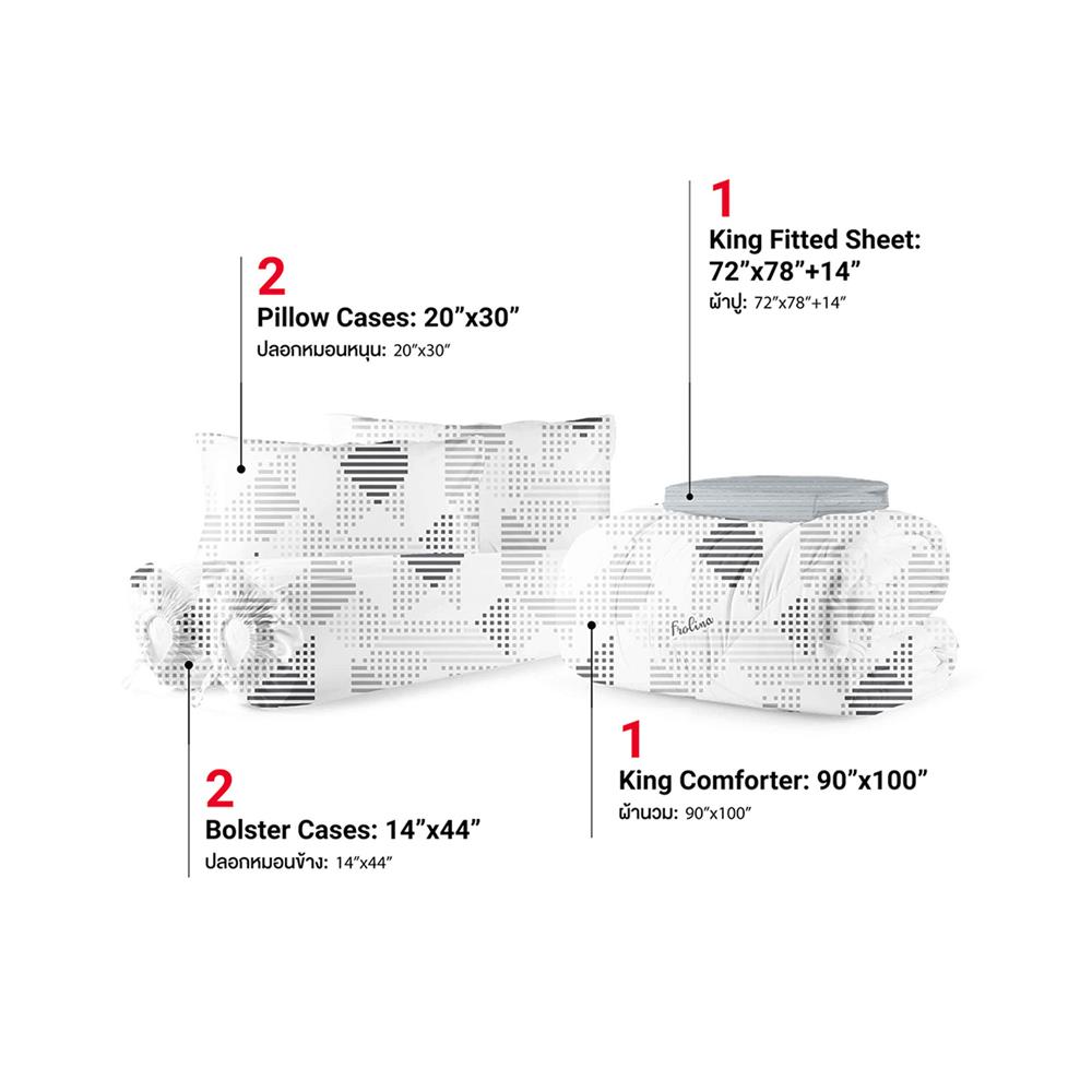ชุดผ้าปูที่นอน 6 ฟุต (ชุด 6 ชิ้น) FROLINA MICROTEX DF071