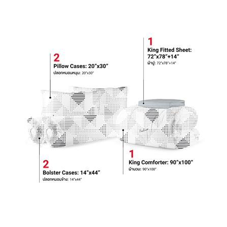 ชุดผ้าปูที่นอน 6 ฟุต (ชุด 6 ชิ้น) FROLINA MICROTEX DF071_2