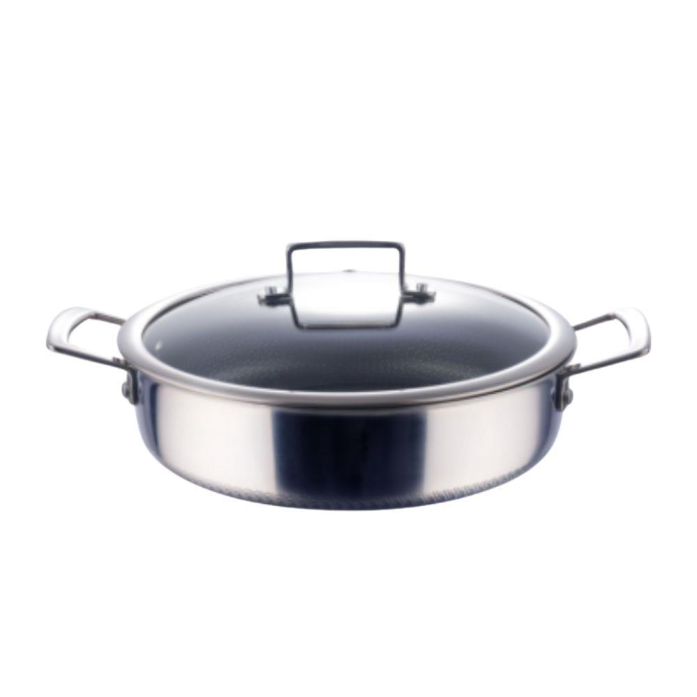 หม้อตื้นสเตนเลส 30 ซม. AMERCOOK ARISTO PRO