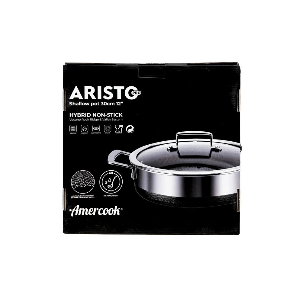 หม้อตื้นสเตนเลส 30 ซม. AMERCOOK ARISTO PRO