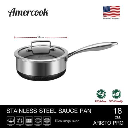 หม้อด้ามสเตนเลส 18 ซม. AMERCOOK ARISTO PRO_5