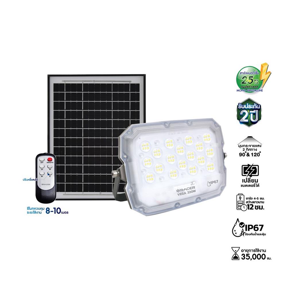 สปอตไลท์ SOLAR RACER VEGA 220 วัตต์ DAYLIGHT สีขาว/เทา