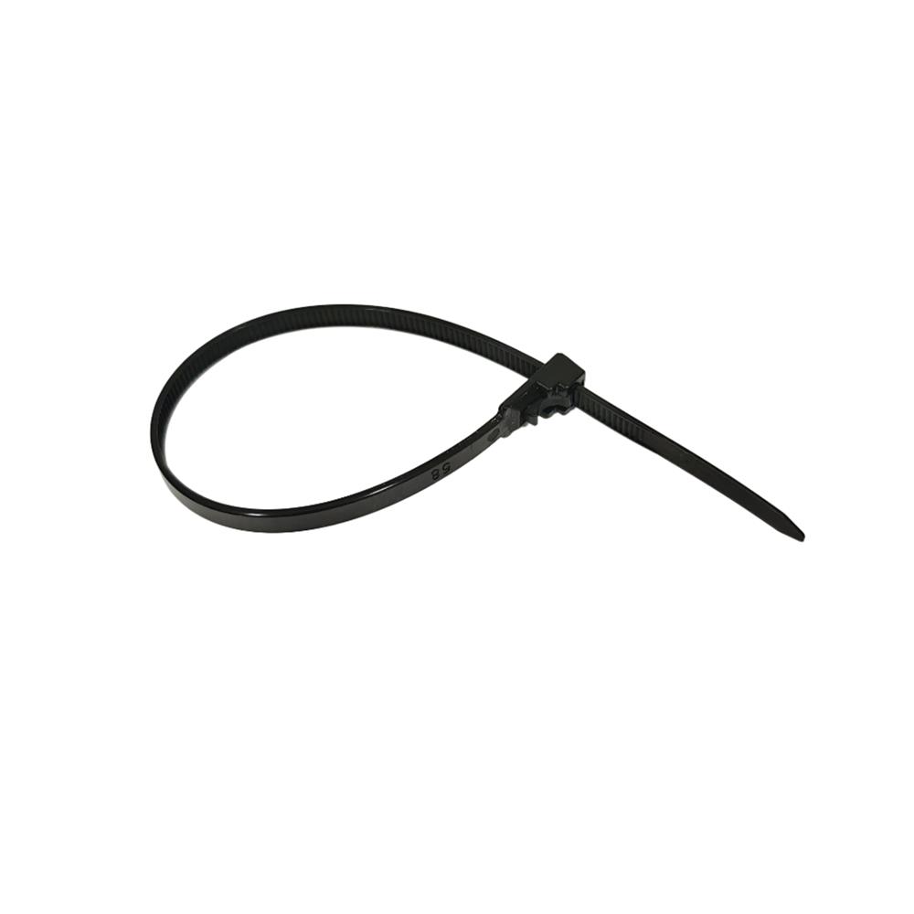 เคเบิ้ลไทร์เข็มขัดปลดล็อก ELECKTA 8 นิ้ว สีดำ (แพ็ก 100 เส้น)