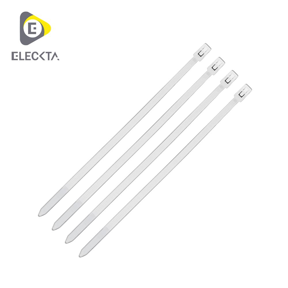 เคเบิ้ลไทร์เข็มขัดปลดล็อก ELECKTA 8 นิ้ว สีขาว (แพ็ก 100 เส้น)