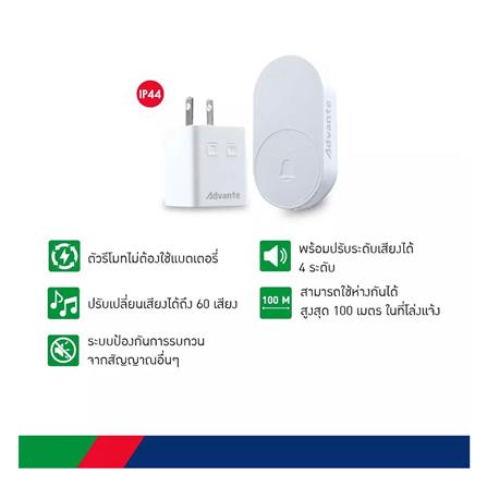กระดิ่งรีโมทไร้สาย ADVENTE รุ่น มินิ FLP-316 สีขาว_4