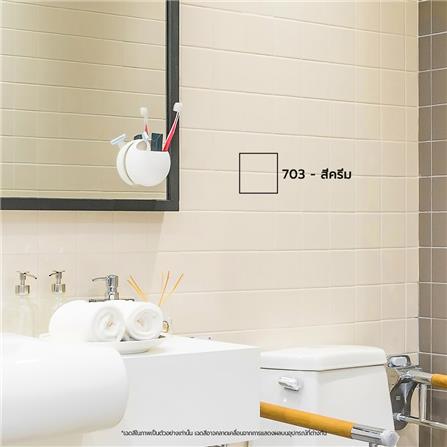 สีทากระเบื้อง สำหรับงานพื้นและผนัง ชนิดกึ่งเงา 7 SHIELD COTTER 703 สีครีม 1 กิโลกรัม_3