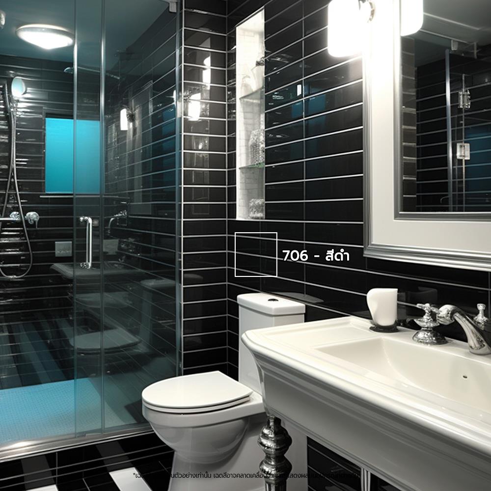 สีทากระเบื้อง สำหรับงานพื้นและผนัง ชนิดกึ่งเงา 7 SHIELD COTTER 706 สีดำ 1 กิโลกรัม