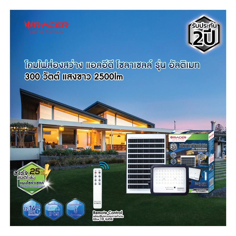 สปอตไลท์ SOLAR RACER ULTIMATE 300 วัตต์ DAYLIGHT สีดำ (1 แถม 1)