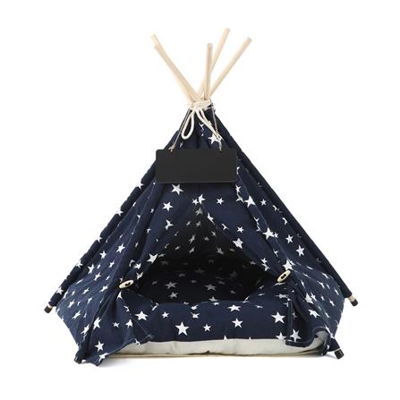 บ้านกระโจมสัตว์เลี้ยง DPETT ลายดาว สีน้ำเงิน_0