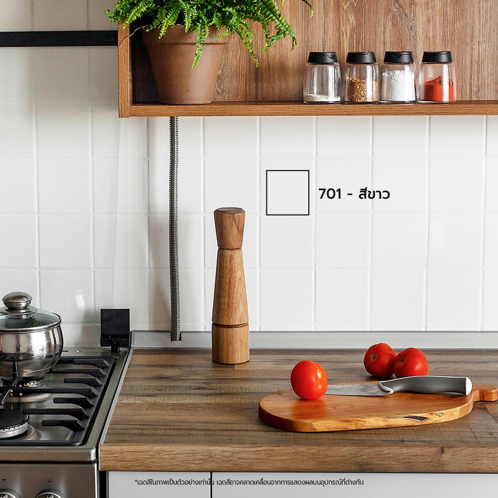 สีทากระเบื้อง สำหรับงานพื้นและผนัง ชนิดกึ่งเงา 7 SHIELD COTTER 701 สีขาว 1 กิโลกรัม