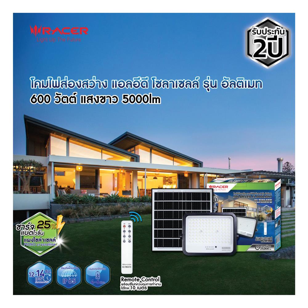 สปอตไลท์ SOLAR RACER ULTIMATE 600 วัตต์ DAYLIGHT สีดำ (1 แถม 1)