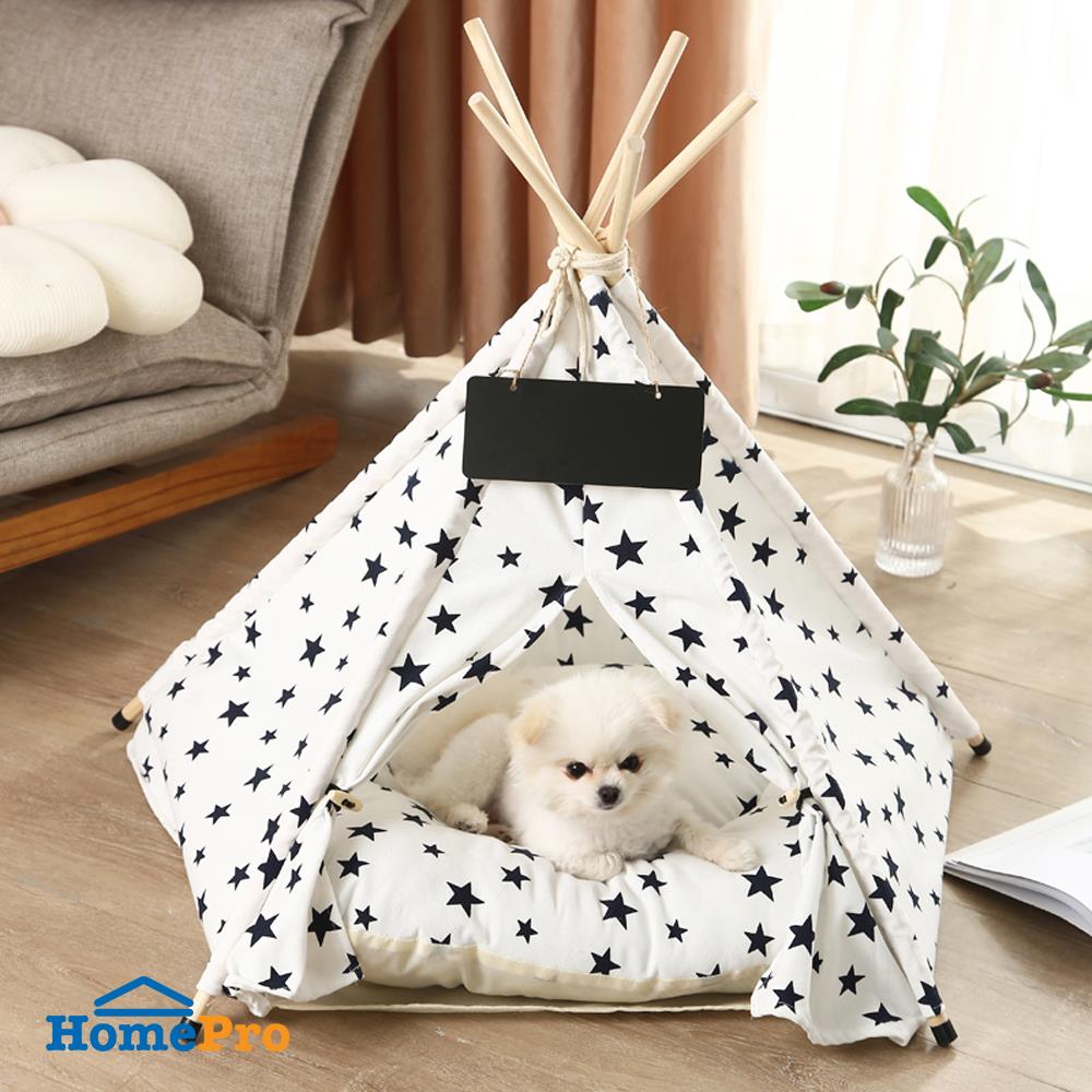 บ้านกระโจมสัตว์เลี้ยง DPETT ลายดาว สีขาว