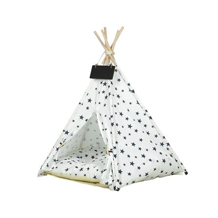 บ้านกระโจมสัตว์เลี้ยง DPETT ลายดาว สีขาว_1