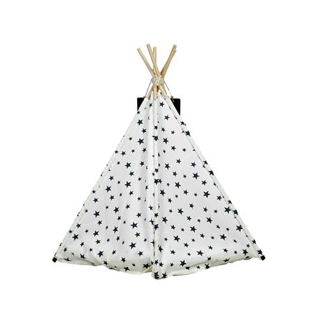 บ้านกระโจมสัตว์เลี้ยง DPETT ลายดาว สีขาว_4